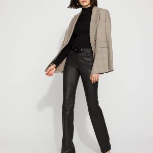 Petite High-Rise Coated Micro Bootcut Jean