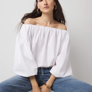 Off-the-Shoulder Drama Sleeve Blouse