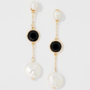 Black + White Linear Earrings