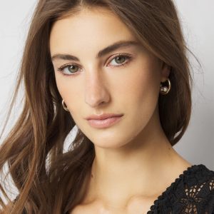 Gold + Pearl Hoop Earrings