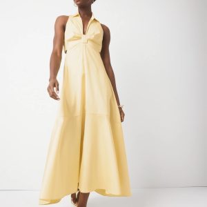 Petite Cut-Out Collared Dress