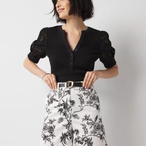 High-Rise Floral Print Sateen Short