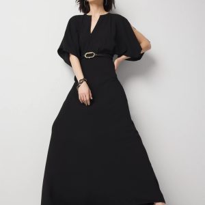 Kimono Sleeve Crepe Gown