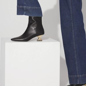 Gold Twist-Heel Bootie