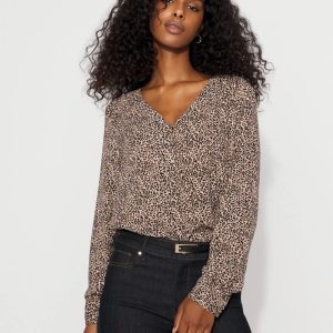 Long-Sleeve Button-Up Blouse