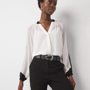 Chiffon Colorblock Blouse