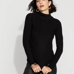 Petite Essential Mock Neck Rib Sweater