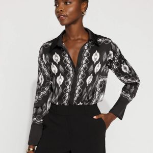 Satin Tuxedo Cuff Shirt