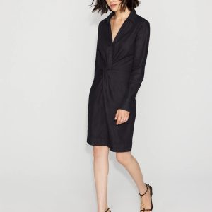 Twist Front Denim Mini Dress