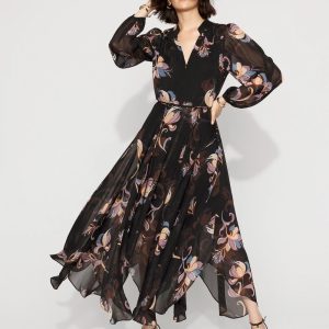 Petite Chiffon + Lurex Maxi Dress