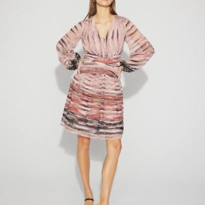 V-Neck Printed Mini Dress