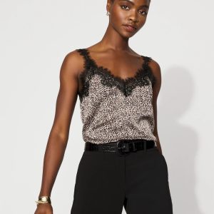 Lace Trimmed Satin Camisole