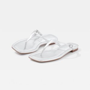 Silver Metallic Heel Sandal