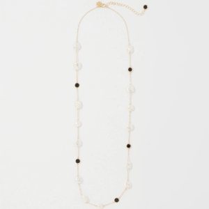 Black + White Single Strand Necklace