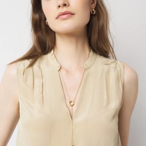 Olive + Gold Y Necklace