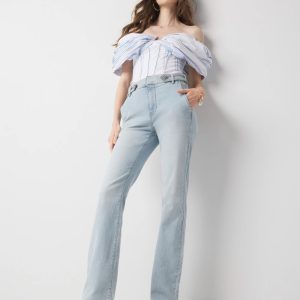 Extra High-Rise Novelty Tab Bootcut Jean
