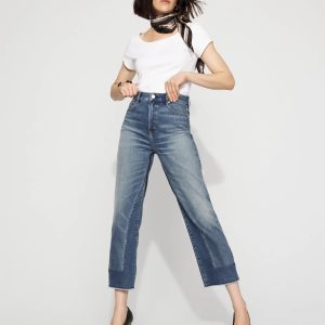 High-Rise Pieced Straight Leg Jean