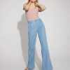 High-Rise Wide-Leg Jean with Chain Trim