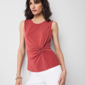 Ring Detail Ruched Tank