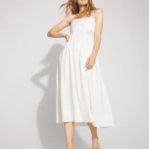 Crocheted Waist Midi Dress