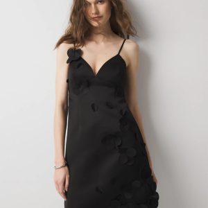 Floral Appliqué Mini Dress