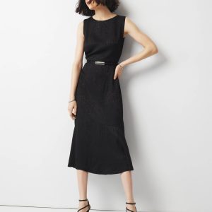 Animal-Print Jacquard Midi Dress