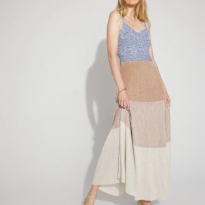 Colorblock Shimmer Sweater Maxi Dress