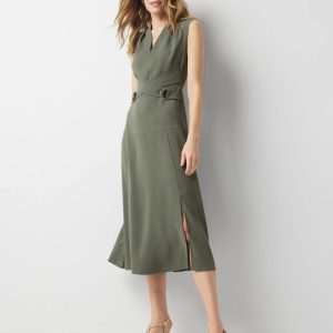 Crisscross Utility Midi Dress