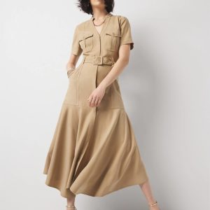Short-Sleeve Utility Shirt Dress