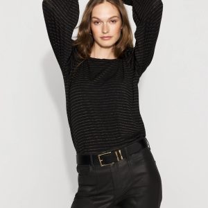 Long Sleeve Tee with Smocked Cuffs