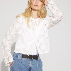 Textured Floral Appliqué Jacket