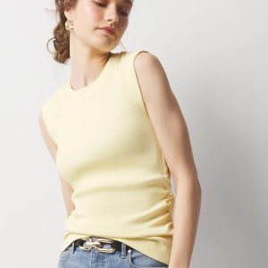 WHBM FORME™ Ribbed Stretch Ruched Side Tank