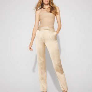 Petite Zoey Satin Straight Leg Pant